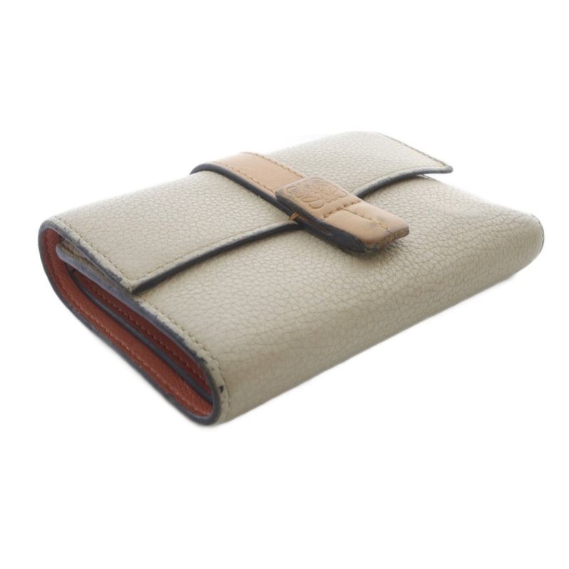 Loewe Vertical Wallet Small Trifold Wallet Leather Beige
