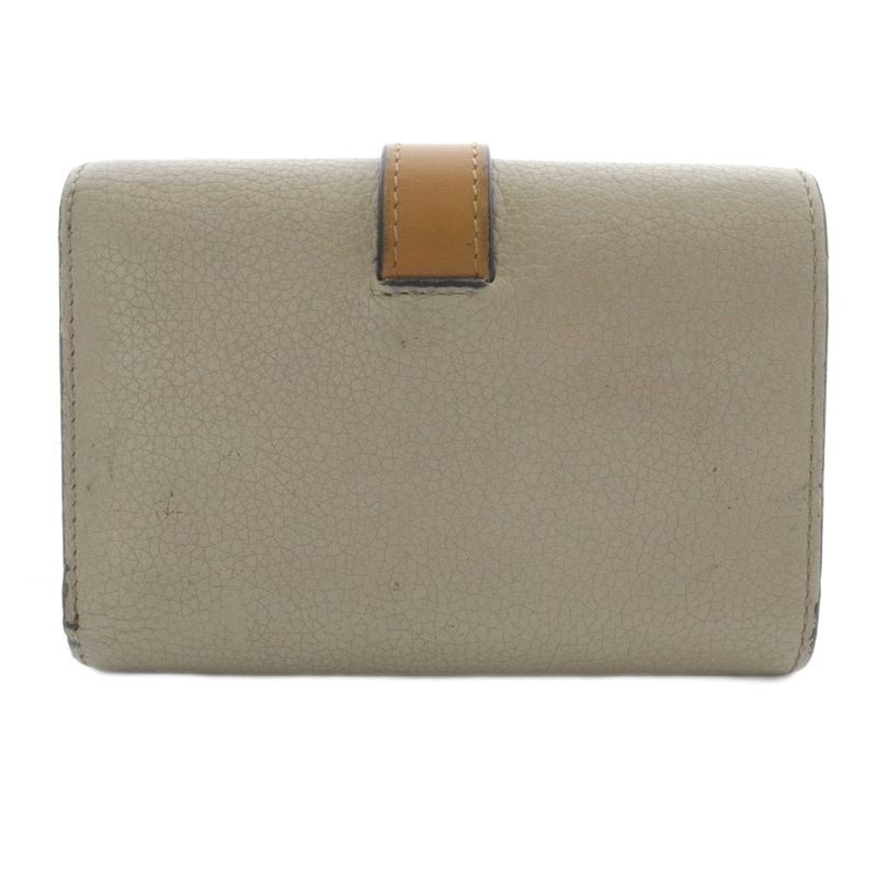 Loewe Vertical Wallet Small Trifold Wallet Leather Beige