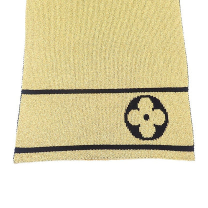 Louis Vuitton Echarpe Glitter M76167 Scarf Wool Rayon Gold Ladies Men's [grade A