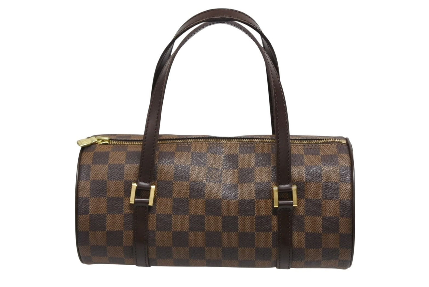 Louis Vuitton Handbag Drum Shape Tubular Damier Papillon 26 Brown Gold