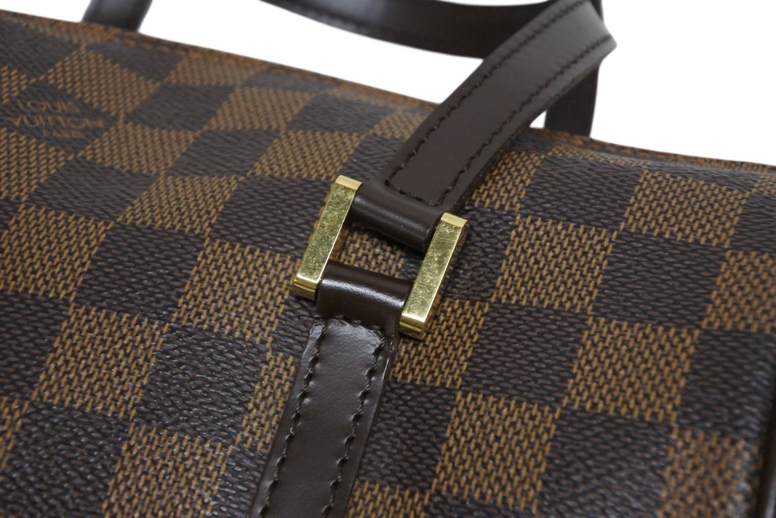 Louis Vuitton Handbag Drum Shape Tubular Damier Papillon 26 Brown Gold — view 6