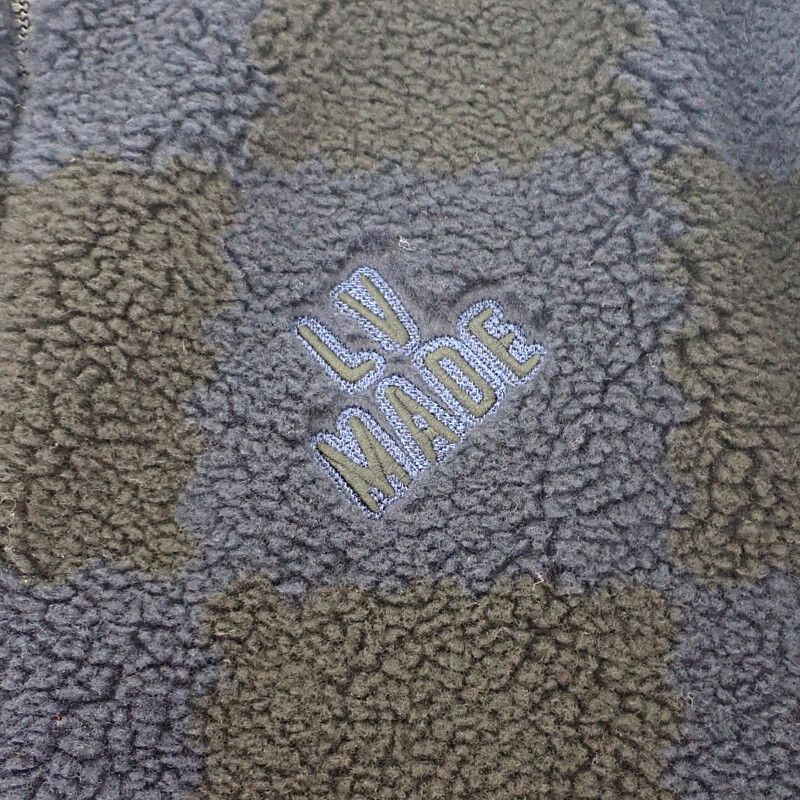 Louis Vuitton Damier Boa Fleece XL Outerwear Polyester Navy Men's NIGO Collabora