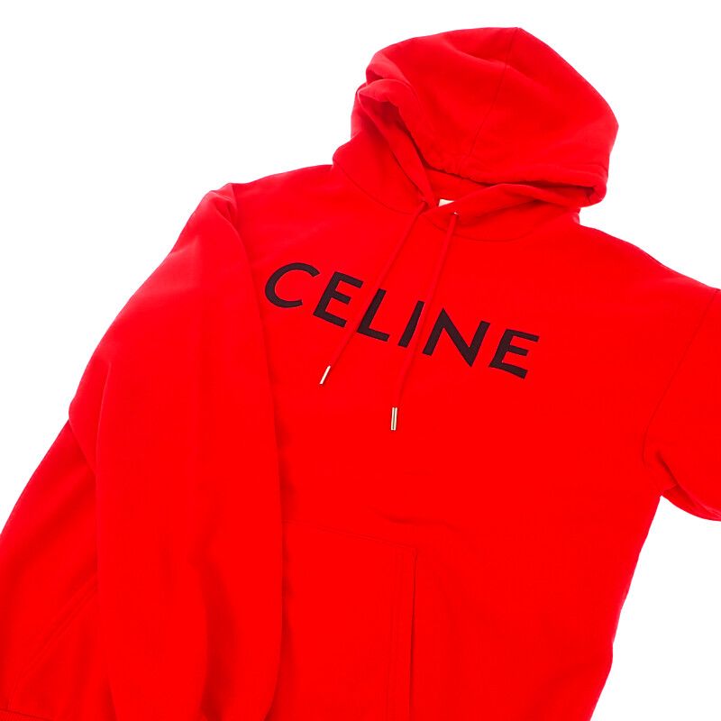 Celine Loose Hoodie Size L 2y321670q Hoodie Pullover Cotton Red Mens [A Rank
