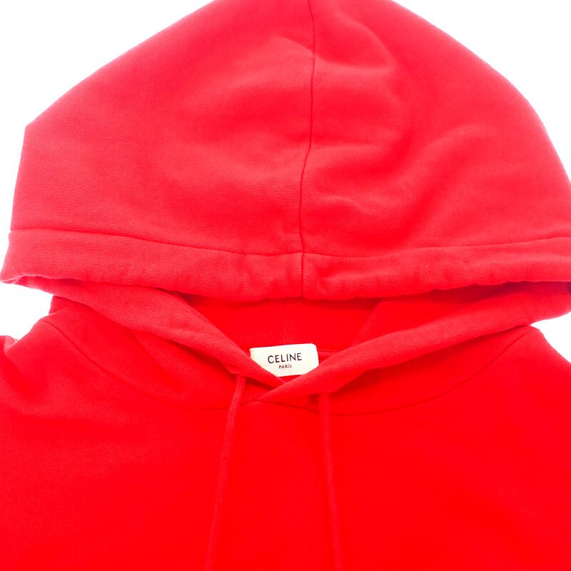 Celine Loose Hoodie Size L 2y321670q Hoodie Pullover Cotton Red Mens [A Rank