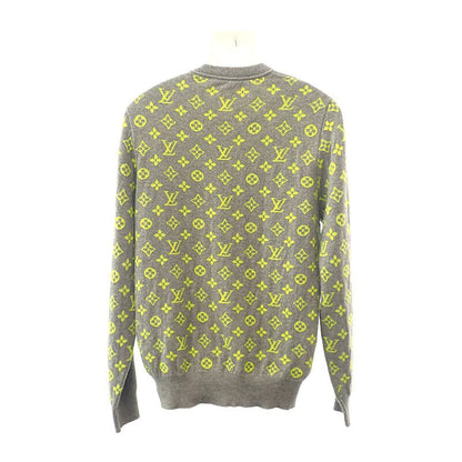 Louis Vuitton Monogram Cashmere XL Knit Cashmere Gray Yellow Men's [A Rank