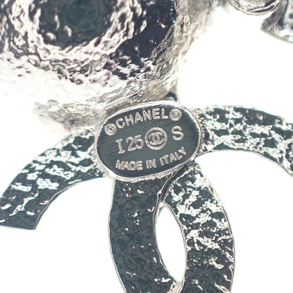 Chanel CC Coco Mark I25S Earrings Metal Faux Pearl Clear Strass Women's