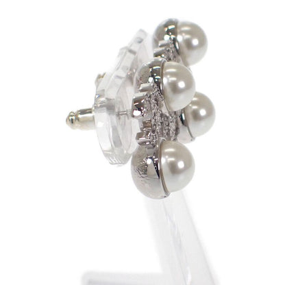 Chanel CC Coco Mark I25S Earrings Metal Faux Pearl Clear Strass Women's