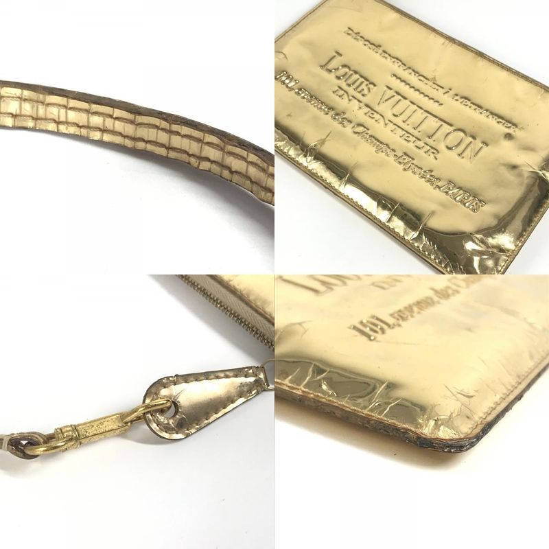 Louis Vuitton Pochette Platte Handbag M95278 Leather Gold