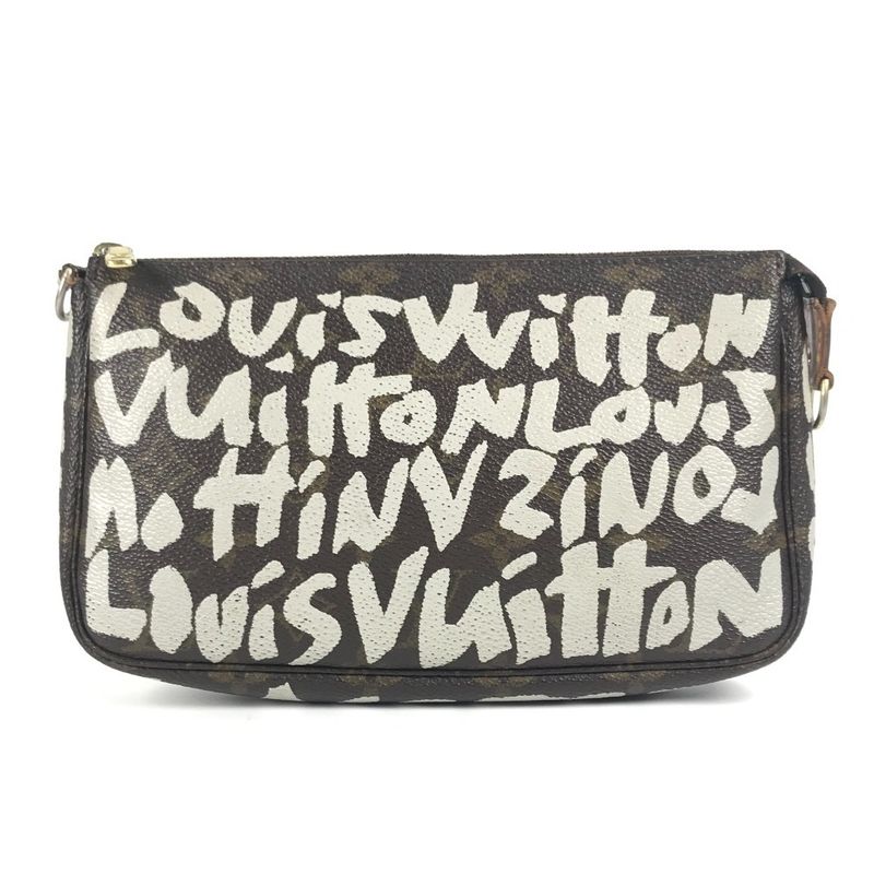 Louis Vuitton Shoulder Bag Pochette Accessoire Monogram Graffiti Canvas Argent