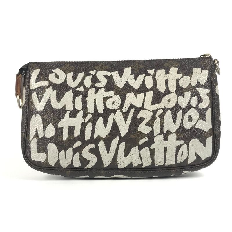 Louis Vuitton Shoulder Bag Pochette Accessoire Monogram Graffiti Canvas Argent