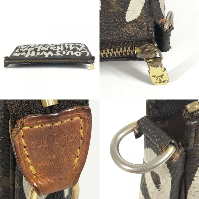 Louis Vuitton Shoulder Bag Pochette Accessoire Monogram Graffiti Canvas Argent