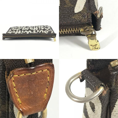 Louis Vuitton Shoulder Bag Pochette Accessoire Monogram Graffiti Canvas Argent