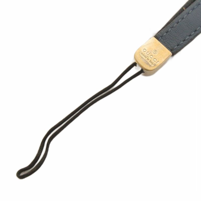 Gucci Strap Charm Rocking G Leather Navy Blue Navy