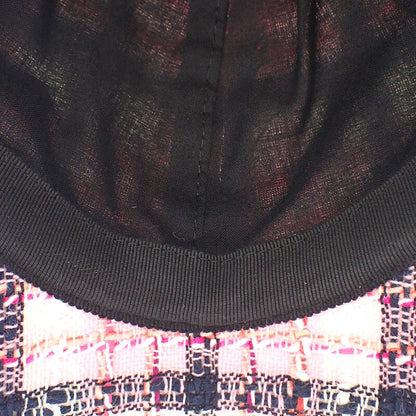 Chanel Coco Mark Tweed Aaa008_b16357_nx209 Cap Hat Cotton Pink Silver Hardware