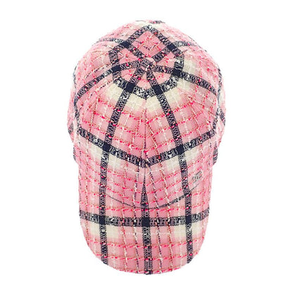 Chanel Coco Mark Tweed Aaa008_b16357_nx209 Cap Hat Cotton Pink Silver Hardware