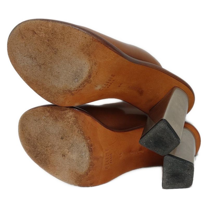 Celine Mules 34 Women - Brown Leather