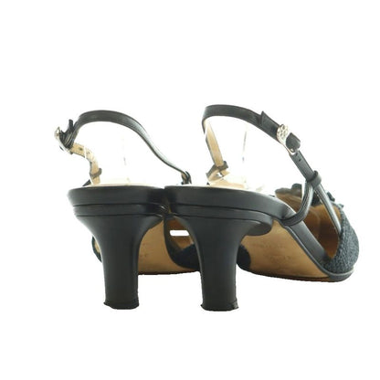 Chanel Camellias Ring Bag Sandals 34.5 21.5cm (8.46in) Black 94305 MI - OS