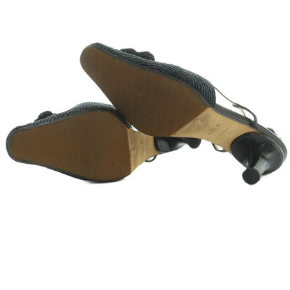 Chanel Camellias Ring Bag Sandals 34.5 21.5cm (8.46in) Black 94305 MI - OS