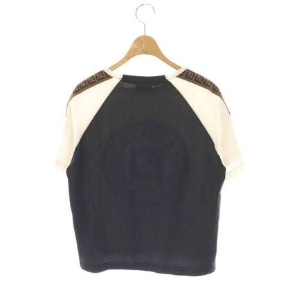 Fendi Zucca Pattern Logo Short Sleeve T-shirt Cut And Sewn 12A White Black
