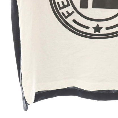 Fendi Zucca Pattern Logo Short Sleeve T-shirt Cut And Sewn 12A White Black