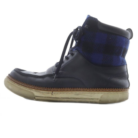 Louis Vuitton Check Switch High Cut Sneakers 7.5 Black Blue