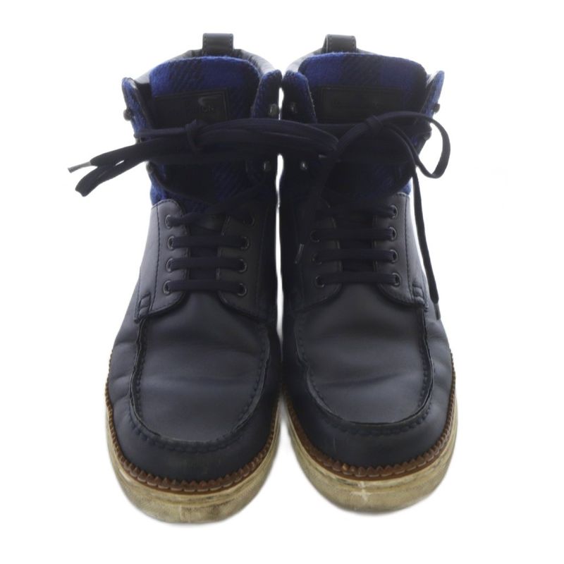 Louis Vuitton Check Switch High Cut Sneakers 7.5 Black Blue