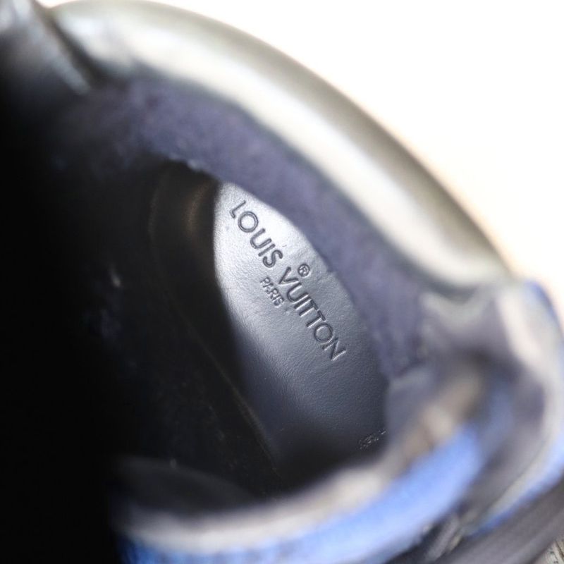 Louis Vuitton Check Switch High Cut Sneakers 7.5 Black Blue