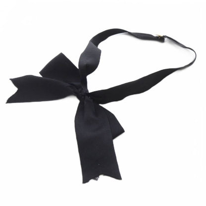 Chanel Ribbon Tie Choker Necklace Black