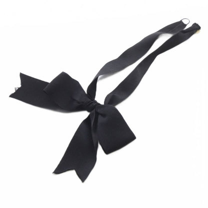 Chanel Ribbon Tie Choker Necklace Black