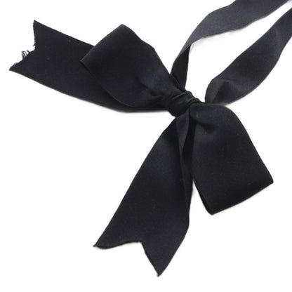 Chanel Ribbon Tie Choker Necklace Black