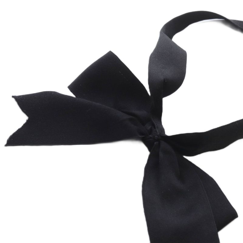 Chanel Ribbon Tie Choker Necklace Black