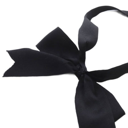 Chanel Ribbon Tie Choker Necklace Black