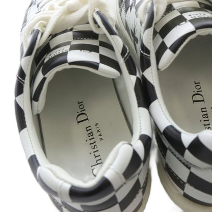 Christian DIOR D-bee Checker Sneakers Leather 35 White Black
