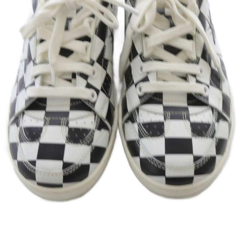 Christian DIOR D-bee Checker Sneakers Leather 35 White Black