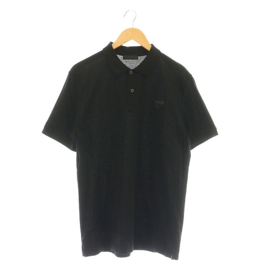 Prada Piquet Pique Short Sleeve Polo Shirt L Black Ujn444 DF - OS