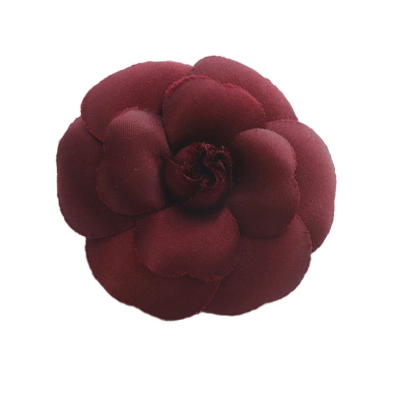 Chanel Camellia Corsage Brooch Bordeaux