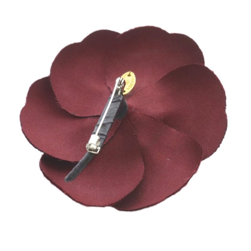 Chanel Camellia Corsage Brooch Bordeaux