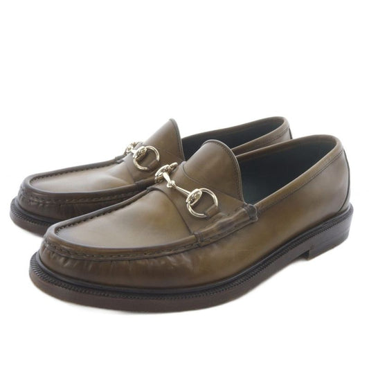 Gucci Horsebit Loafers Leather 5.5 Brown 273904