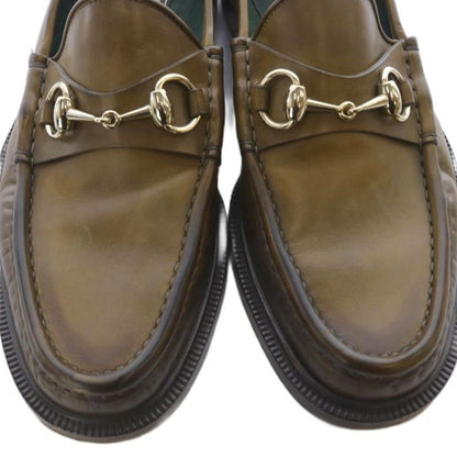 Gucci Horsebit Loafers Leather 5.5 Brown 273904
