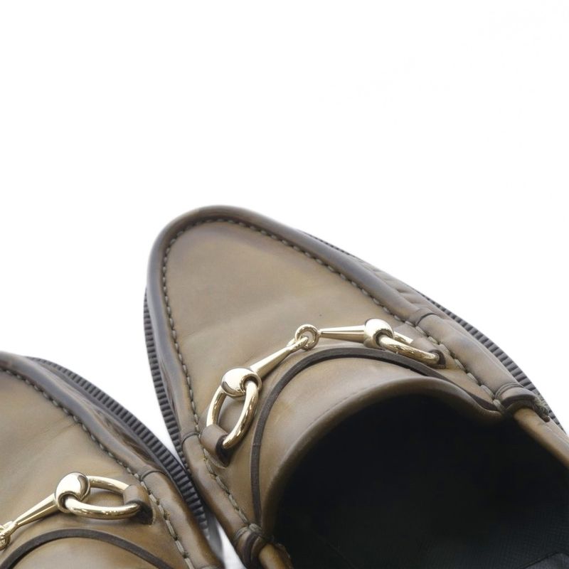 Gucci Horsebit Loafers Leather 5.5 Brown 273904