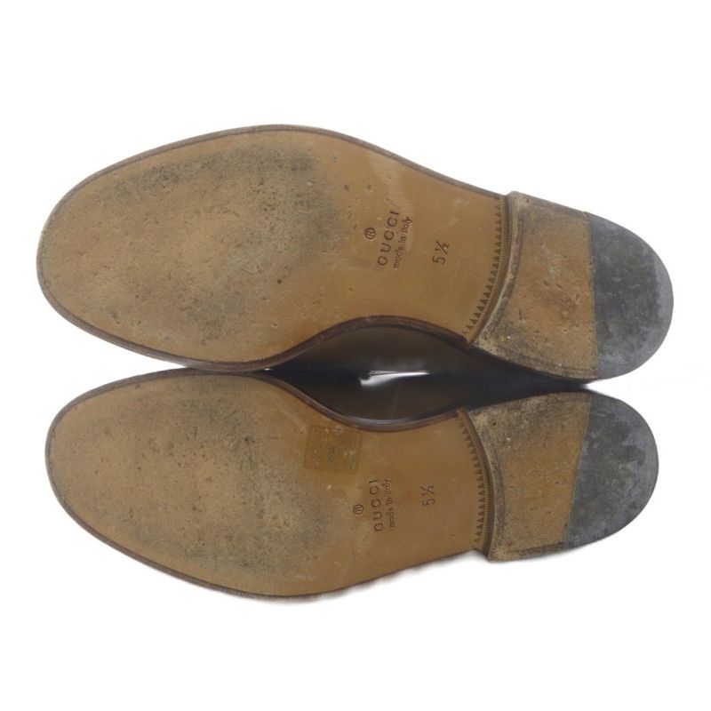 Gucci Horsebit Loafers Leather 5.5 Brown 273904