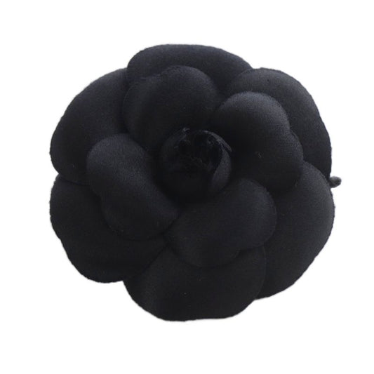 Chanel Camellia Corsage Brooch Black