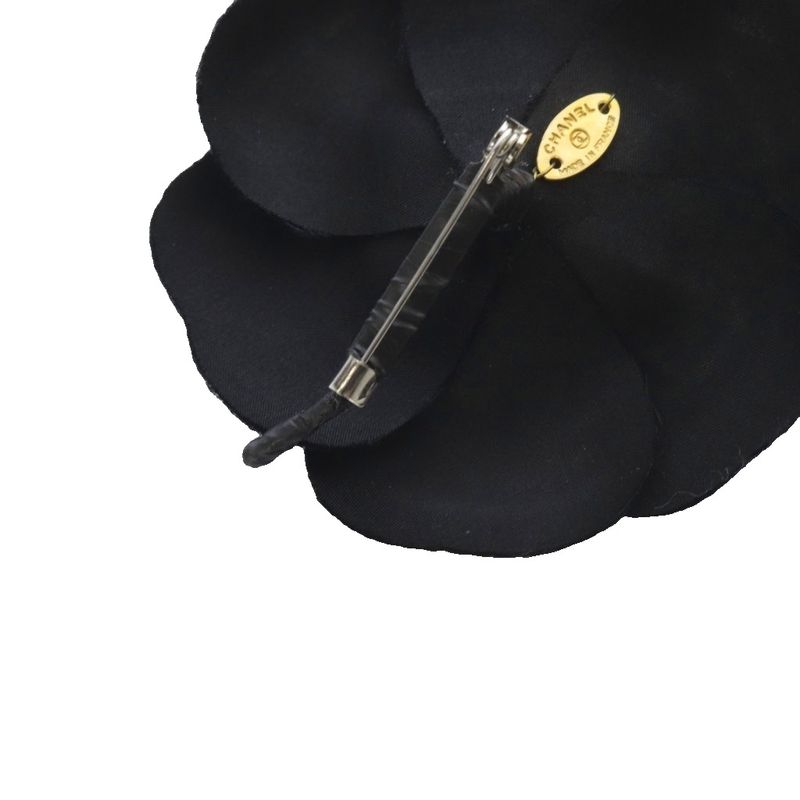 Chanel Camellia Corsage Brooch Black