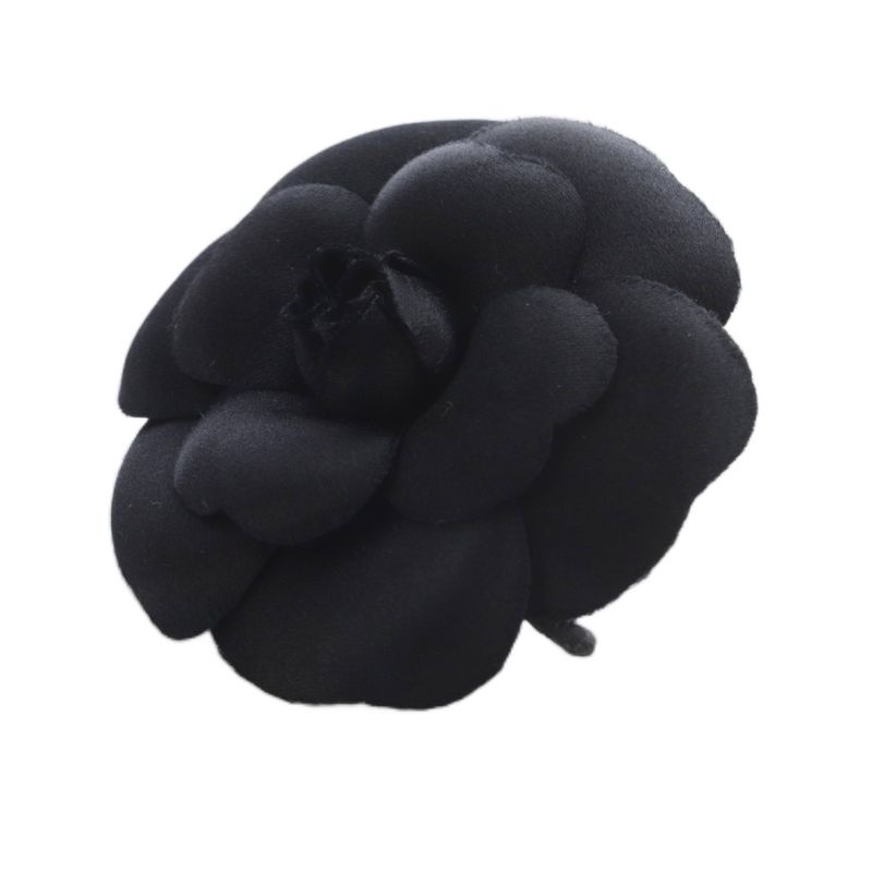 Chanel Camellia Corsage Brooch Black