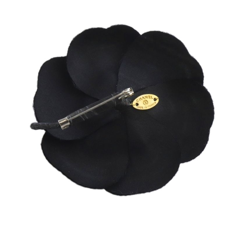 Chanel Camellia Corsage Brooch Black