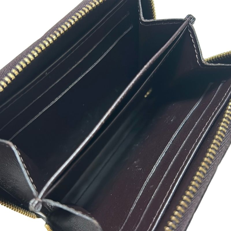 Louis Vuitton Coin Case Monogram Vernis Zippy Coin Purse M93607 Amarante Round