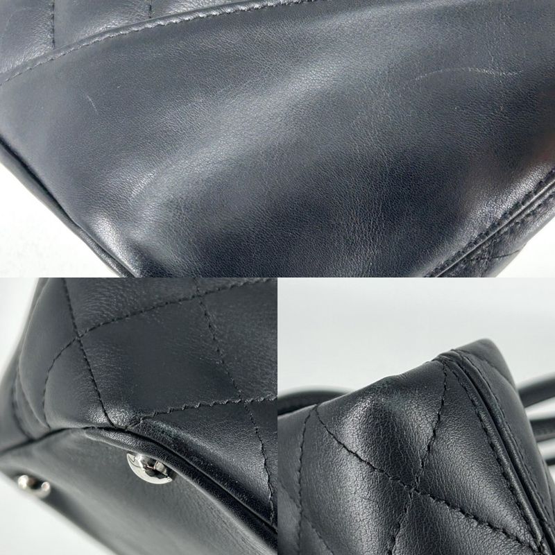 Chanel Tote Bag Women's Cambon Line Handbag Coco Mark Chanel Lambskin Black