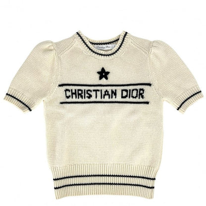 Christian Dior Knit Women's Short Sleeve Sweater Top Short Sleeve Apparel