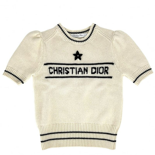 Christian Dior Knit Women's Short Sleeve Sweater Top Short Sleeve Apparel