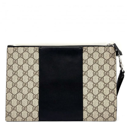 Gucci Clutch Bag Men Pouch Second Bag Gucci 495017 GG Supreme Canvas Leather
